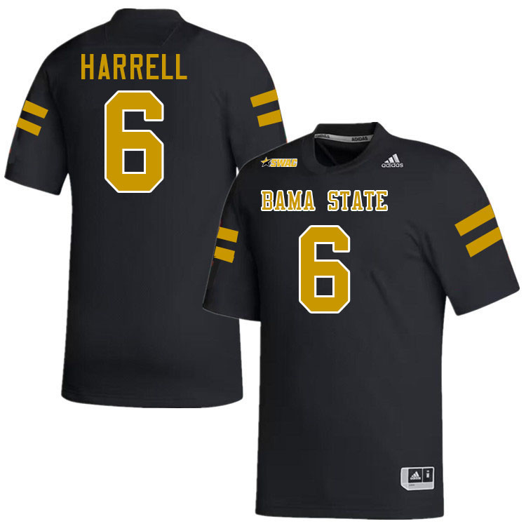 Alabama State Hornets #6 Ajai Harrell College Football Jerseys,Uniforms-Black